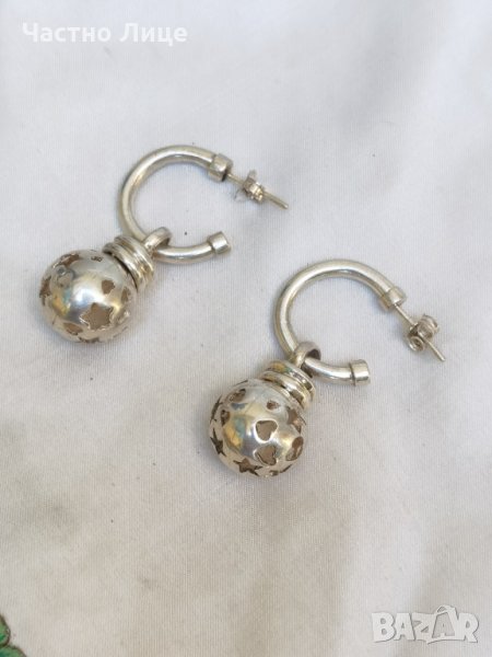 Големи Сребърни Авторски Обеци, снимка 1