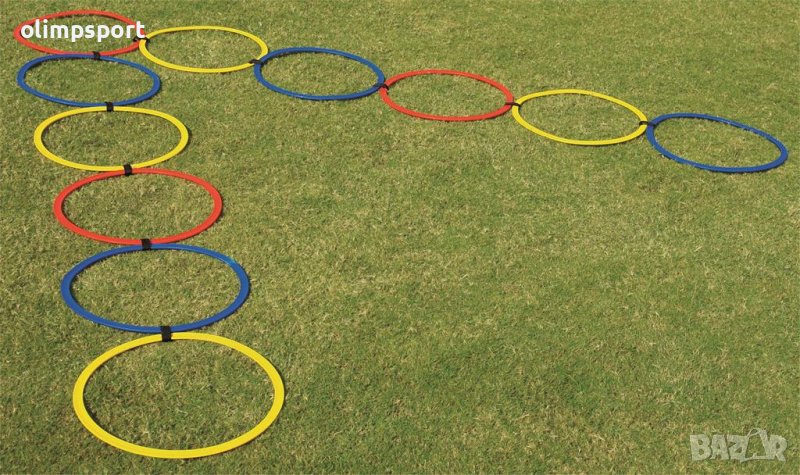 стълба за ловкост - рингове с редуващи се 11 цветни плоски обръча, снимка 1