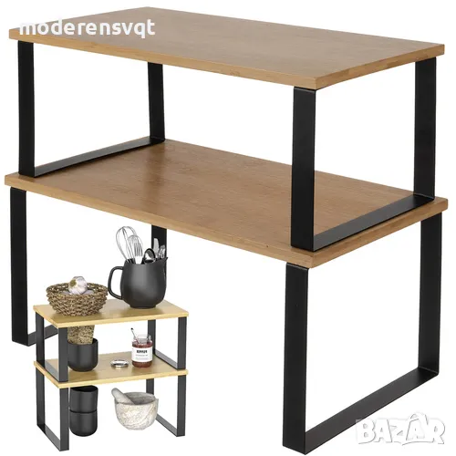 Бамбуков кухненски рафт - 2 бр, снимка 1