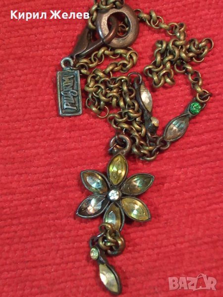 PILGRIM - МАРКОВО ФЛОРАЛНО БУТИКОВО КОЛИЕ МЕСИНГ и ФАСЕТИРАНИ КРИСТАЛИ 31425, снимка 1