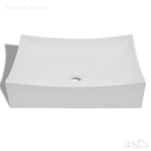 Керамична мивка в силно гланцирано бяло, за баня, снимка 1