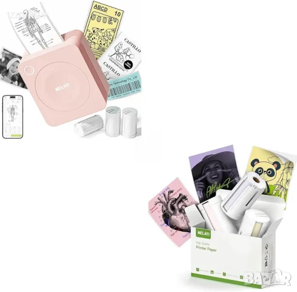 БЯЛ принтер за стикери Nelko, Мини Bluetooth принтер PM230, снимка 1