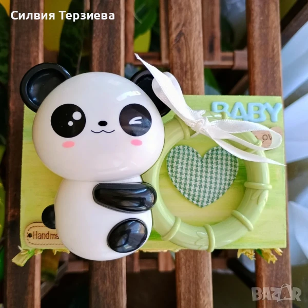 Ръчно изработена дървена кутия "Eco bamboo panda", снимка 1