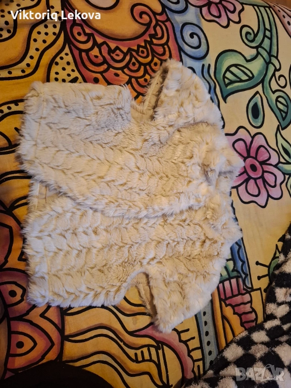 Късо елече от естествен заешки косъм , снимка 1