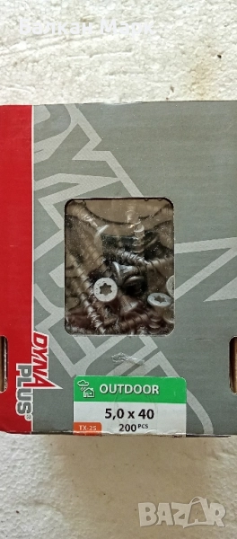 Dyna Plus Outdoor C4 – Винтове за дърво, външна употреба, пълна резба (5x40 мм, 200 бр), снимка 1