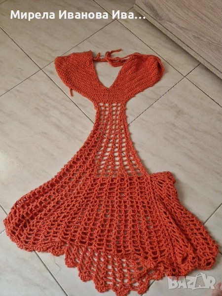 плажна плетена  рокля, снимка 1