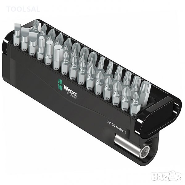 Накрайник бит Wera комплект PH/PZ/SB/TX/SW с магнитен държач 1/4", Bit-Check 30 Metal 1, снимка 1