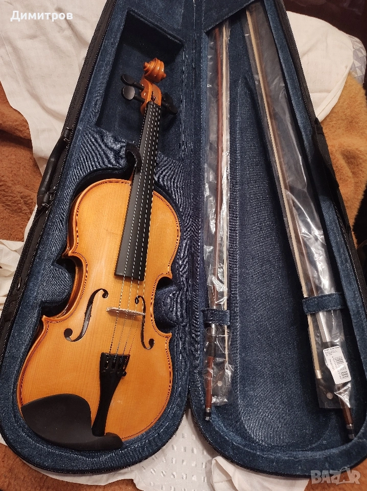 Цигулка 4/4 с калъф и два лъка , снимка 1