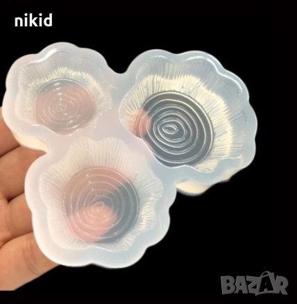 3 размера пън пънче дънер дърво силиконов молд форма фондан шоколад гипс декор, снимка 1