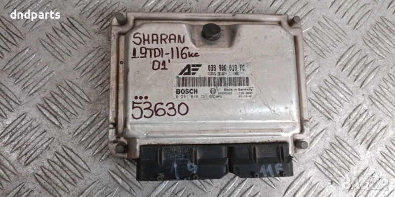 Компютър VW Sharan 1.9TDI 116hp 2001г. 038906019FC	, снимка 1