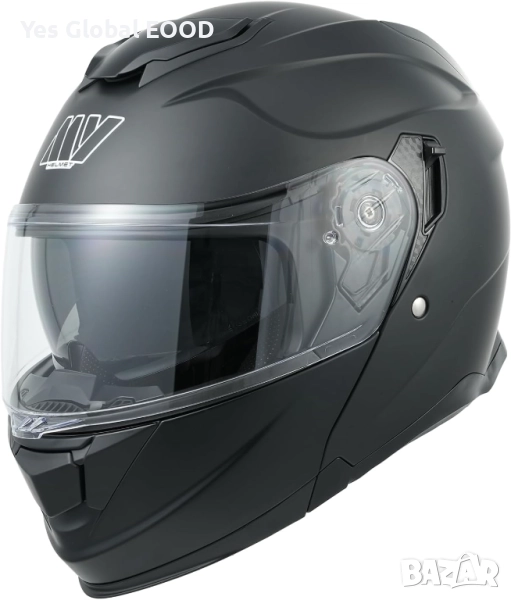 Мотористка каска MY 935, модулна, двойно стъкло, ECE 22.06 BLACK N1, снимка 1