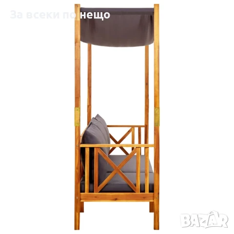 Градинска Пейка С Маса И Табуретки За Крака, Акация Масив Код P802, снимка 4 - Градински мебели, декорация  - 50744459