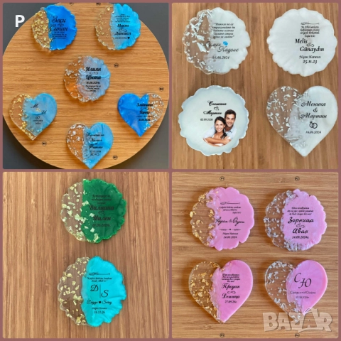 Магнит от епоксидна смола за сватба, кръщене, повод , снимка 8 - Други - 52410486