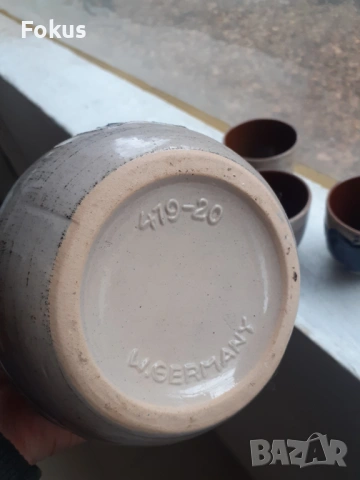 Сервиз за вино немска глазирана керамика, снимка 4 - Антикварни и старинни предмети - 53445388