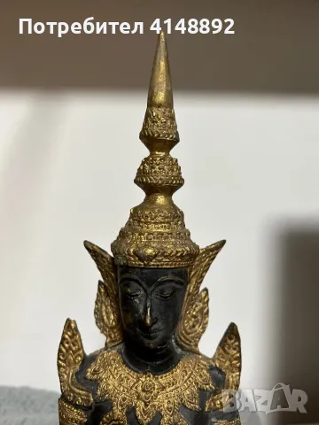 Тайландска бронзова фигура на танцьорка/ Буда, снимка 6 - Антикварни и старинни предмети - 48479767