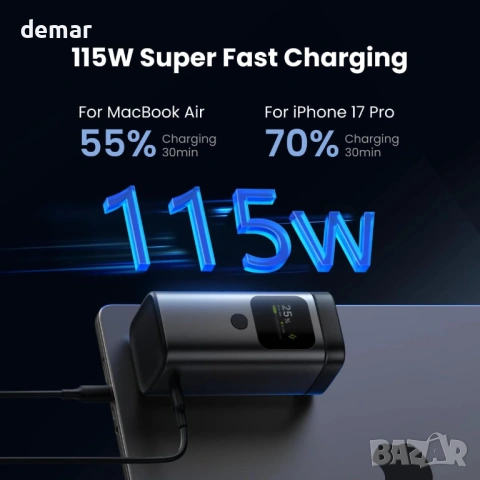 Външна батерия Sharge Magsafe 2 в 1, 15000mAh/55.5Wh, Qi2 15W, снимка 2 - Външни батерии - 53635873