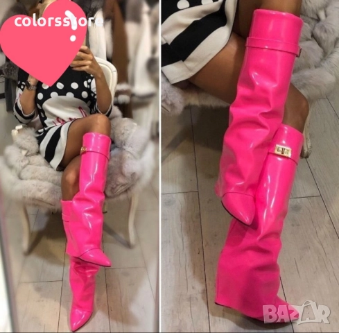 Ботуши на платформа - циклама лак - K-40 