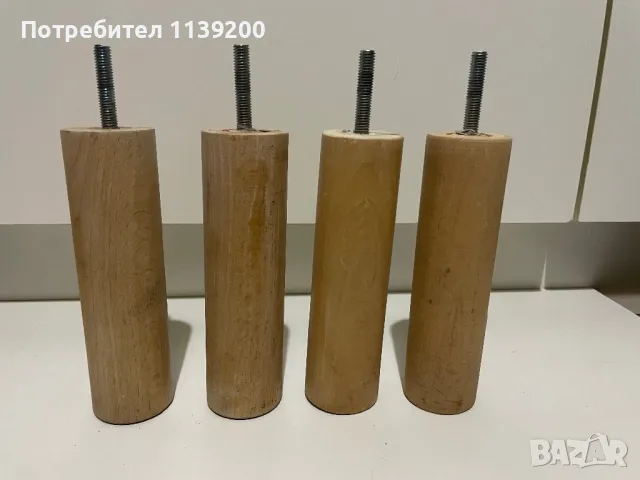 4бр цилиндрични мебелни крака дърво масив 15х4см, снимка 7 - Други - 48996833