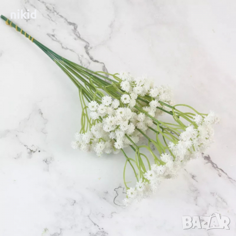 Гипсофила изкуствени цветя букет малки ситни цветенца цветчета декорация, снимка 4 - Изкуствени цветя - 36138629