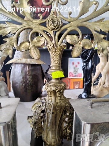 ГОЛЯМ БРОНЗОВ ЕВРЕЙСКИ СВЕЩНИК СЕДМИЦА, снимка 5 - Антикварни и старинни предмети - 53680147