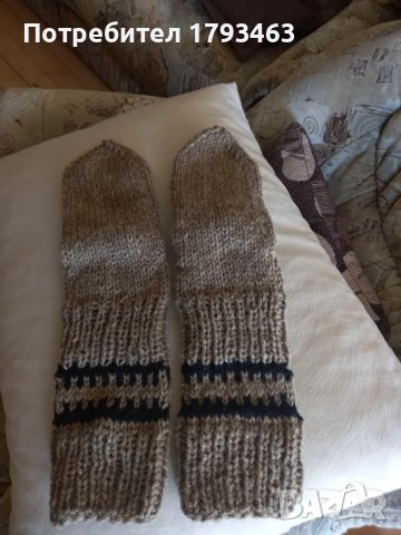 Ръчно плетени мъжки чорапи размер 38 от вълна, снимка 2 - Мъжки чорапи - 41755683