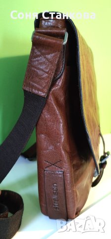 STRELLSON - Мъжкa чантa за през рамо - естествена кожа, снимка 4 - Чанти - 42115110