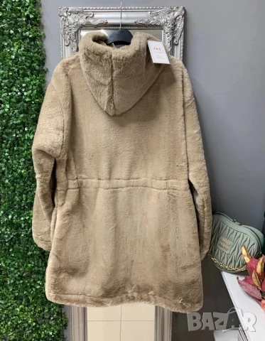 пухкаво яке с качулка и връзки на талията , снимка 4 - Якета - 50871161