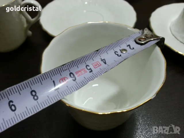 Стар български костен порцелан Бононя чашки за чай кафе, снимка 3 - Антикварни и старинни предмети - 48684019