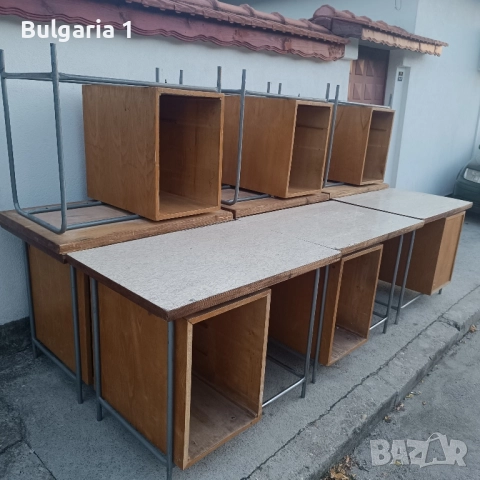 дървено метално бюро/маса/чин, снимка 4 - Бюра - 51623998
