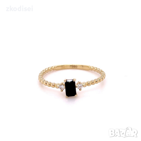 Златен дамски пръстен 1,29гр. размер:57 14кр. проба:585 модел:22107-6