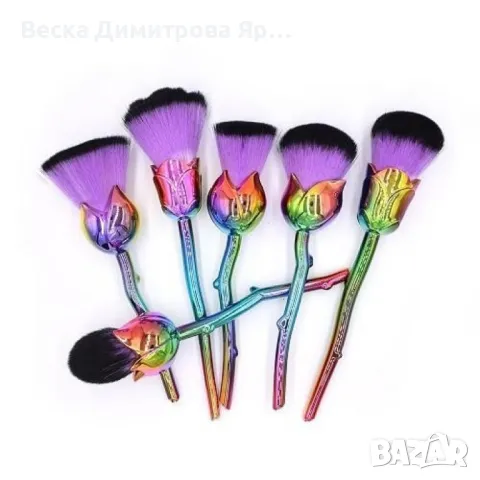 Шест броя четки за грим с форма на роза HZS44, снимка 2 - Други - 48200542