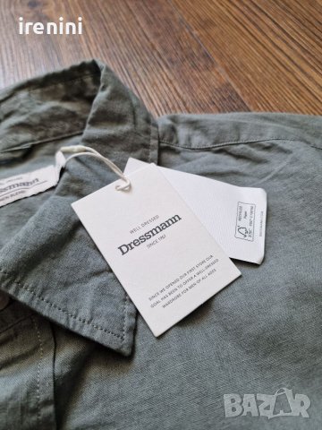Страхотна мъжка ленена риза DRESSMANN размер 2XL,  нова с етикет , , снимка 7 - Ризи - 41683051