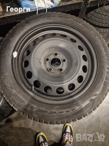 Продавам джанти с гуми железни 16 с 205/55/16 зимни, снимка 2 - Гуми и джанти - 52360073