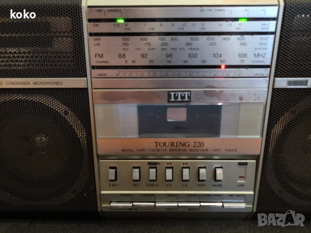 Ретро радио касетофон ITT, снимка 2 - Радиокасетофони, транзистори - 50711820