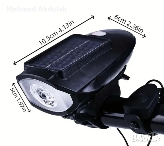 Презареждащи слънчеви фарове за велосипеди с звукови ефекти , снимка 10 - Аксесоари за велосипеди - 50046551