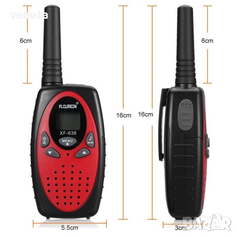 MTM Walkie Talkies  1 бр. 22 канала, двупосочни радиостанции, свободни ръце, автоматичен VOX, LCD ек, снимка 1 - Друга електроника - 41557743