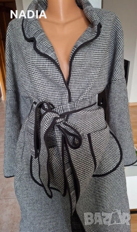 Палто на Negative пепит и каре