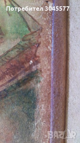 Картина рисувана върху кожата, 1970-1980, снимка 7 - Антикварни и старинни предмети - 34081545