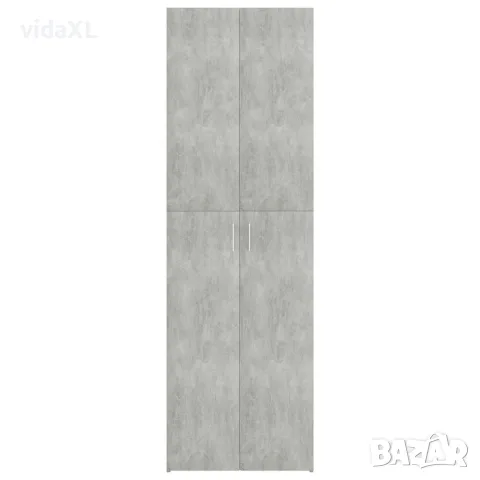 vidaXL Офис шкаф, бетонно сив, 60x32x190 см, инженерно дърво, снимка 6 - Столове за офис - 56147742