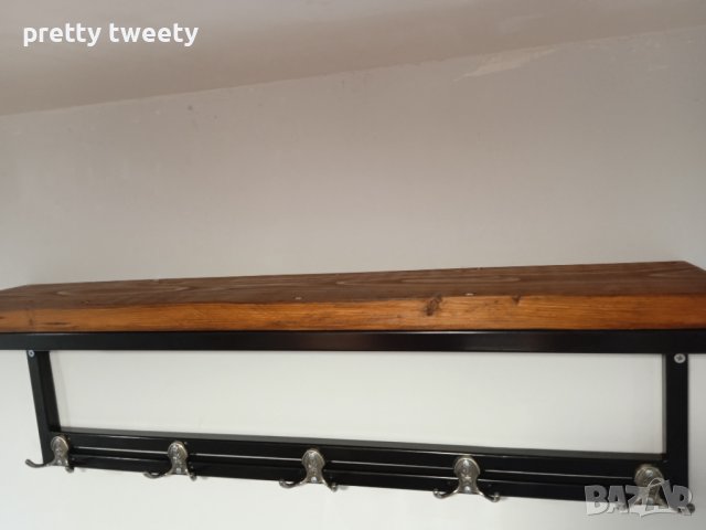 Модерна закачалка от метал и дърво , снимка 4 - Етажерки - 41895692