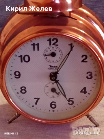 Рядък стар будилник INSA Югославия механичен за КОЛЕКЦИЯ 33447, снимка 4 - Антикварни и старинни предмети - 51859531