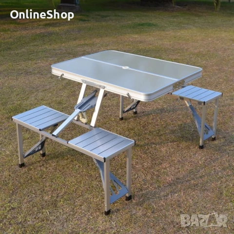 Сгъваем комплект за къмпинг - маса с 4 вградени стола, снимка 8 - Къмпинг мебели - 53776648