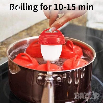 6 бр силиконови форми съда чашки за варене на яйца яйце без черупка Egg Boil Cooker, снимка 5 - Аксесоари за кухня - 41417380