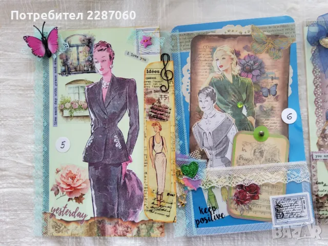 Универсални ръчно изработени картички - скрапбукинг, снимка 3 - Други - 49518685