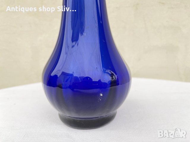 Красива арт ваза от кобалтово стъкло №1067, снимка 4 - Антикварни и старинни предмети - 34667251
