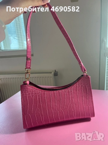Розова чанта от еко кожа