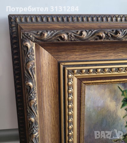 Антикварна  стара Картина   маслени бои  платно  подпис на автора, снимка 13 - Антикварни и старинни предмети - 42473432