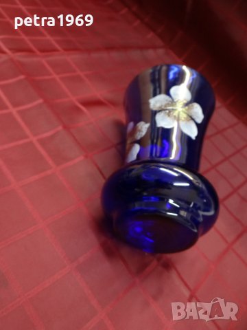 Ваза от синьо стъкло, снимка 5 - Вази - 42187513