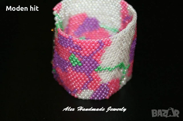 Ръчна изработка. Гривна орхидеи., снимка 2 - Гривни - 50871538