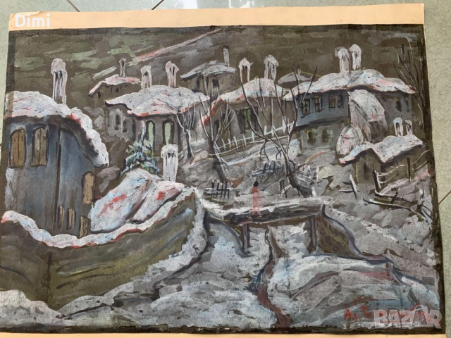 АЛЕКСАНДЪР БОЖИНОВ пастел, пейзаж, снимка 2 - Картини - 52815463